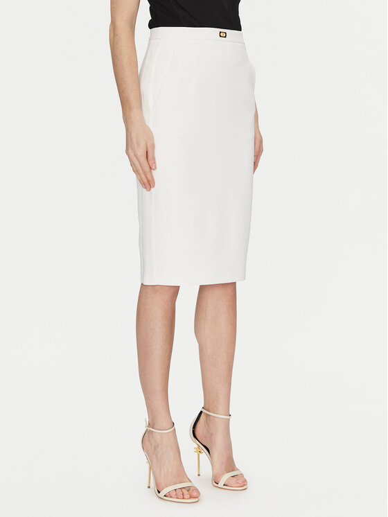 Elisabetta Franchi Elisabetta Franchi Pouzdrová sukně GO-099-51E2-V260 Bílá Regular Fit