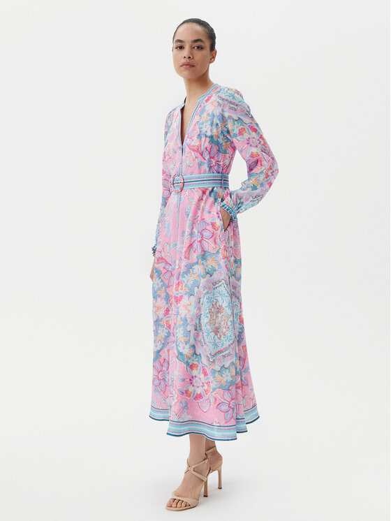 Hale Bob Hale Bob Vestito estivo with linen 4ZCA612M Rosa Regular Fit