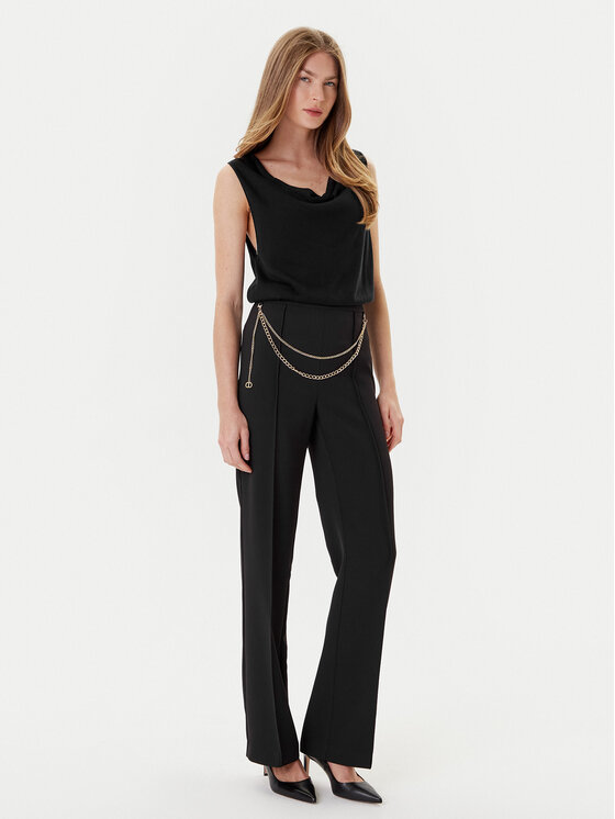 TWINSET TWINSET Palazzo hlače 252TP2281 Črna Wide Leg