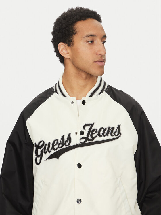 Guess Jeans Guess Jeans Bomber jakna M5GL32 WHAA2 Écru Regular Fit