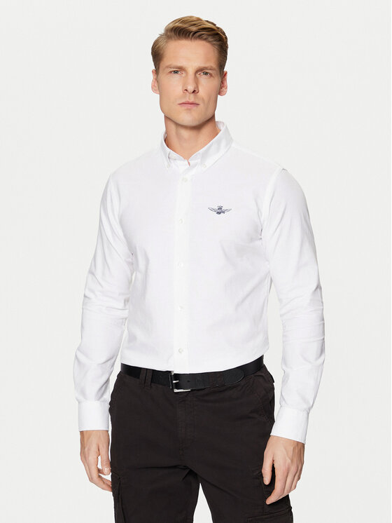 Aeronautica Militare Aeronautica Militare Риза 242CA1262CT3289 Бял Regular Fit