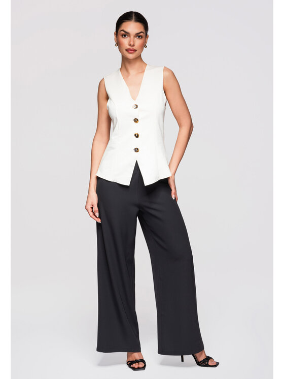 Ombre Ombre Spodnie materiałowe OW-PA-E0009 Czarny Relaxed Fit
