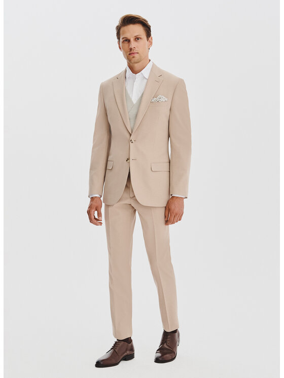 Pako Lorente Pako Lorente Marynarka P25WF-3G-015 Beżowy Slim Fit