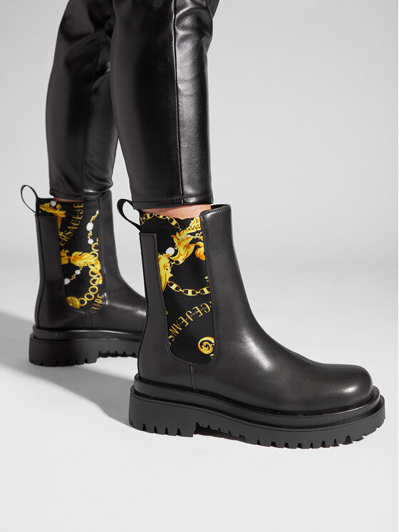 Versace Jeans Couture Versace Jeans Couture Členková obuv s elastickým prvkom 75VA3S60 Čierna