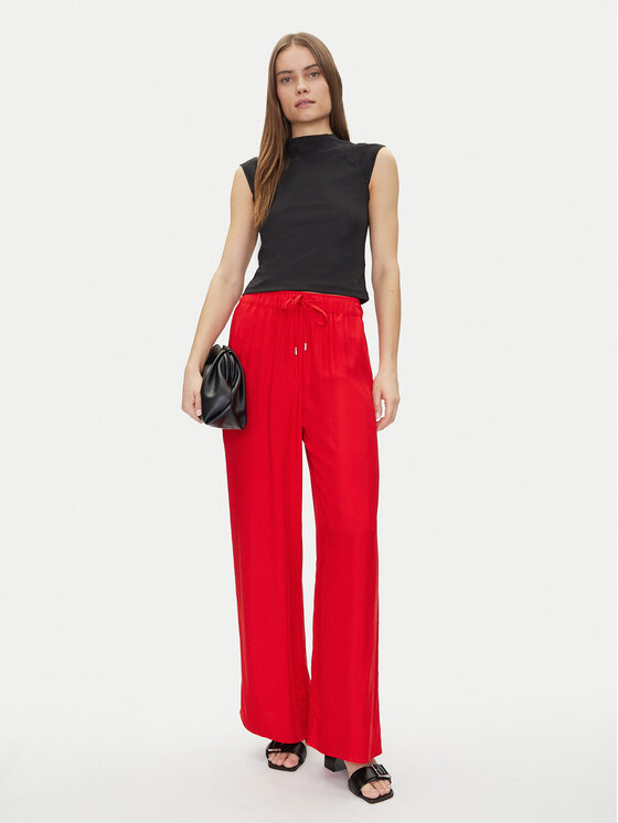 Calvin Klein Calvin Klein Pantaloni din material LV044B932G Roșu Wide Leg