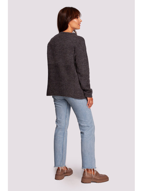 BeWear BeWear Sweter BK091 Czarny Modern Fit