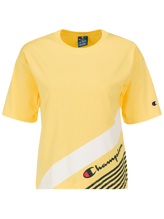 Champion Champion T-shirt C Logo Ribbed Cuffed 112765 Žuta Regular Fit