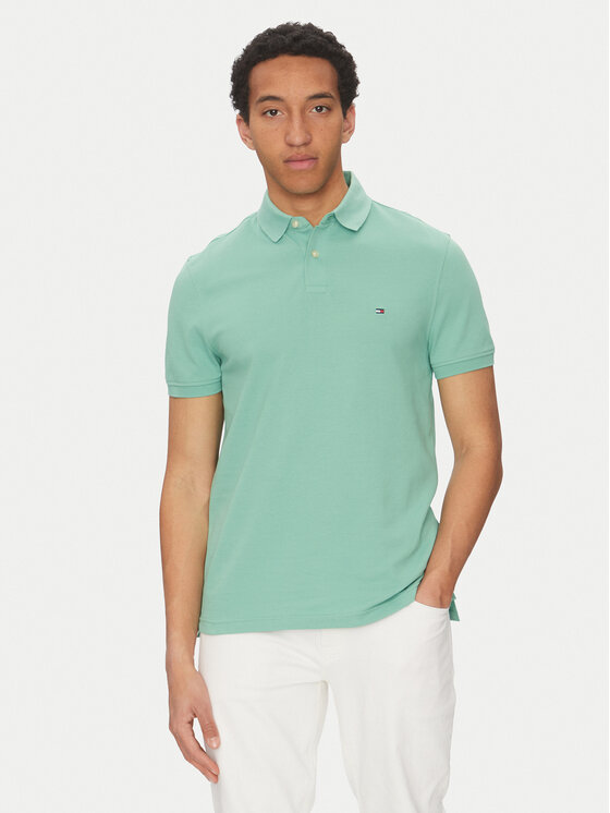 Męskie Polo Tommy Hilfiger, Rozmiar XL, Zielone, 1985 MW0MW17770