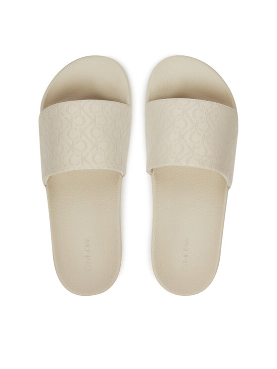 Calvin Klein Calvin Klein Şlapi Pool Slide - Jacq HW0HW02420 Écru