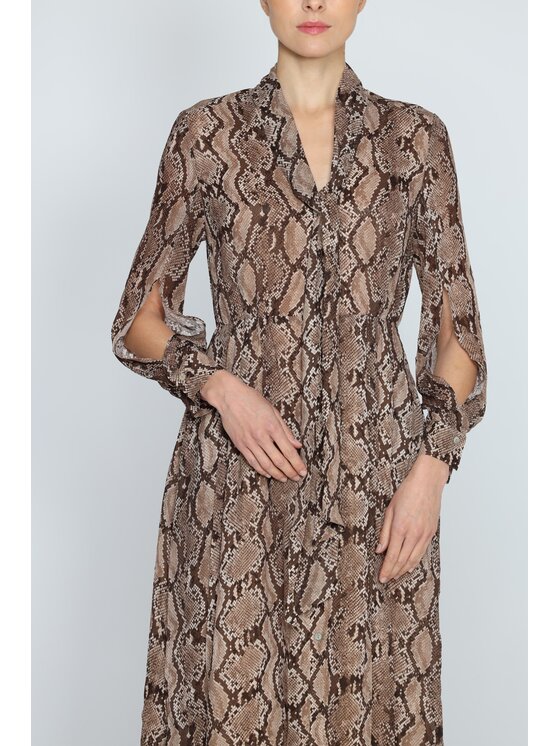Deni Cler Milano Deni Cler Milano Sukienka koktajlowa W-DC-3439-E2-K6-76-1 Brązowy Loose Fit