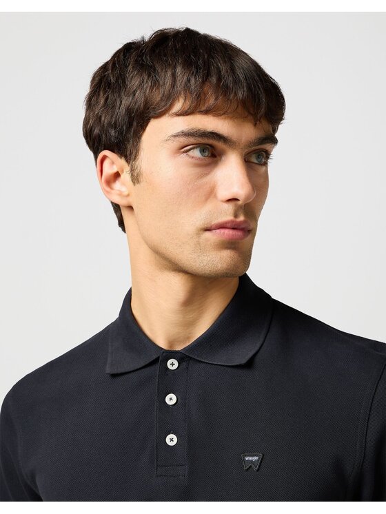 Wrangler Wrangler T-Shirt POLO SHIRT Czarny Regular Fit