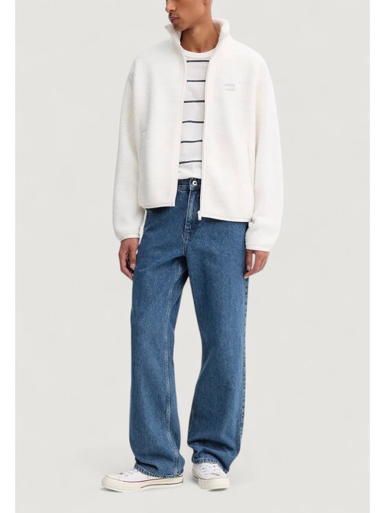 Tommy Jeans Tommy Jeans Μπουφάν δερμάτινο TJM RLX BADGE FZ TED Λευκό Casual Fit