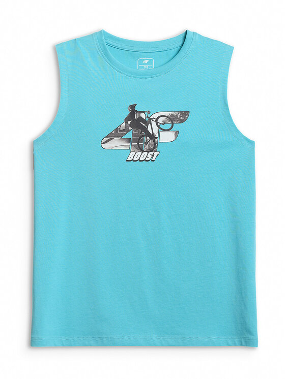 4F 4F Tank top PLAY SEASON Turkusowy Regular Fit