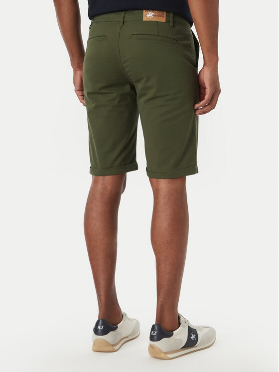 Beverly Hills Polo Club Beverly Hills Polo Club Pantalon scurți din material P-SS26M-B476380 Verde Regular Fit
