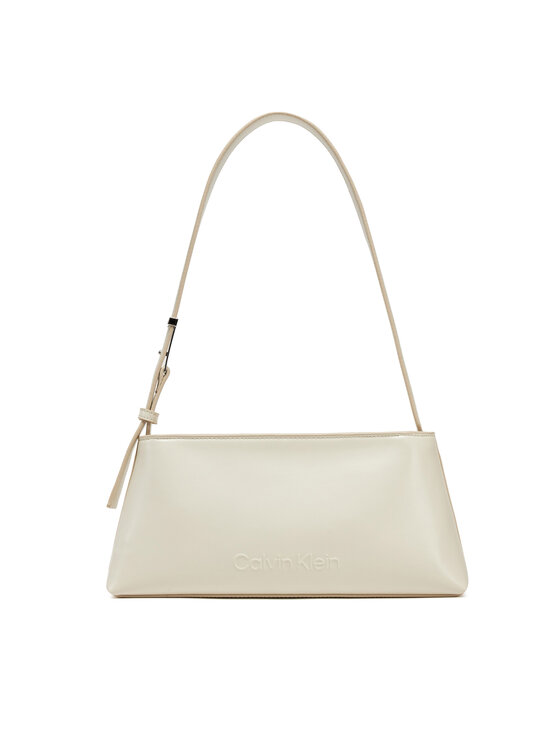 Calvin Klein Geantă Embossed Logo Shoulder Bag K60K612550 Écru