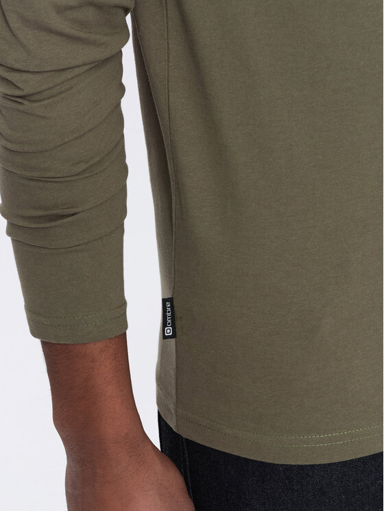 Ombre Ombre Longsleeve OM-LSBL-0108 Zielony Classic Fit