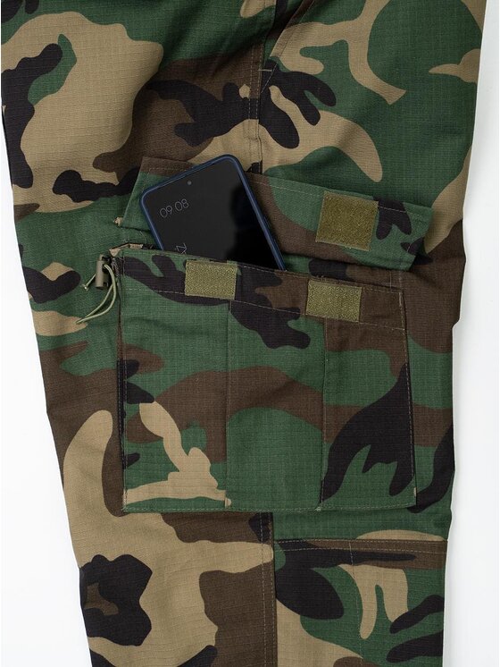 Jigga Wear Jigga Wear Komplet kurtka przeciwdeszczowa i spodnie Mundur Militarny Taktyczny moro camo harcerstwo 130541 Zielony Regular Fit