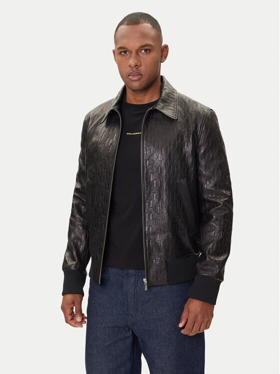 KARL LAGERFELD KARL LAGERFELD Kožená bunda 555000 554400 Černá Regular Fit