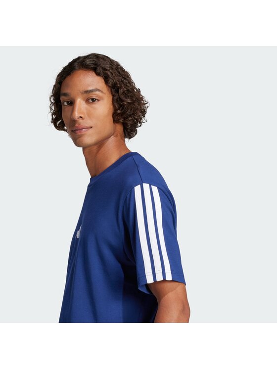adidas adidas T-Shirt Essentials 3-Stripes Single Jersey Tee Błękitny Regular Fit