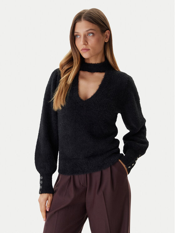 Guess Guess Džemper W5BR92 Z3BJ0 Crna Relaxed Fit