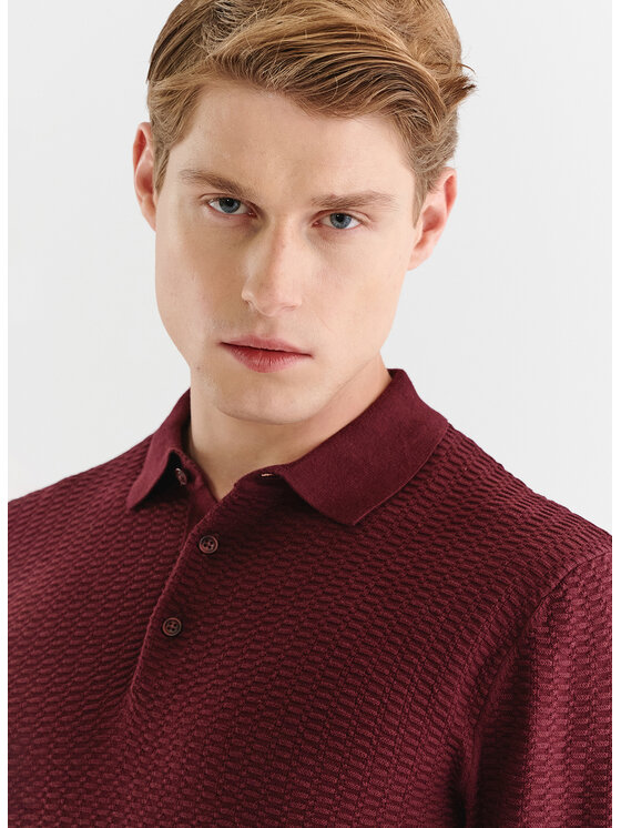 Pako Lorente Pako Lorente Sweter P23WF-2X-010 Bordowy Classic Fit