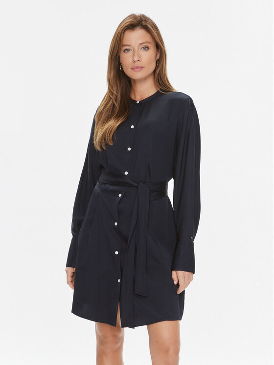 Tommy Hilfiger Tommy Hilfiger Hemdkleid WW0WW40245 Dunkelblau Regular Fit