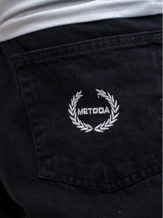 Metoda Sport Metoda Sport Jeansy Szerokie Spodnie Jeansowe Baggy Męskie Czarne Metoda Sport Laur Pocket XL Czarny Regular Fit