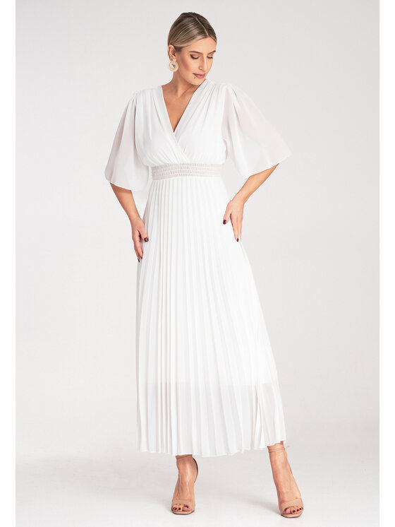 FIGL FIGL Večerné šaty M1294 Biela Feminine Fit