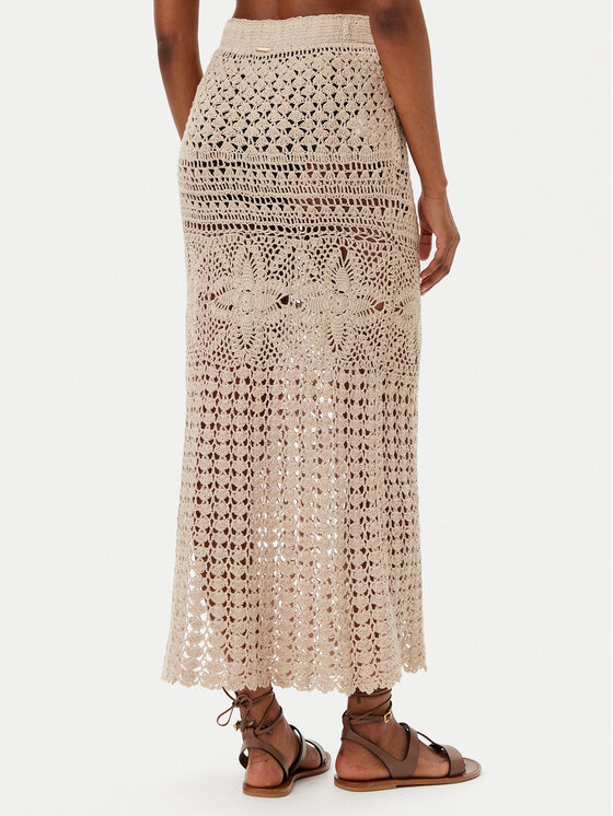 Selmark Selmark Spódnica maxi BC172 Beżowy Slim Fit
