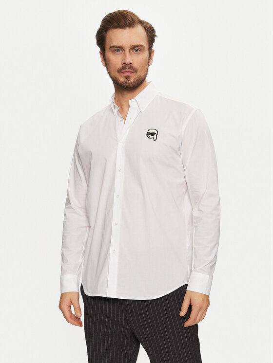KARL LAGERFELD KARL LAGERFELD Marškiniai 605911 551671 Balta Regular Fit
