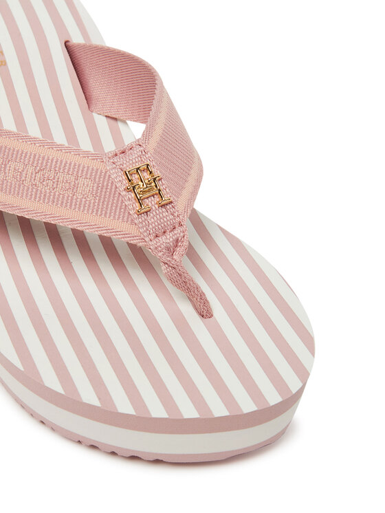 Tommy Hilfiger Tommy Hilfiger Japonki Th Stripes Wedge Beach Sandal FW0FW08521 Różowy