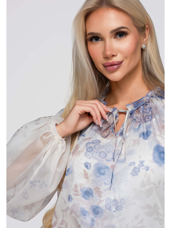 Ombre Ombre Koszula OW-SH-E0063 Niebieski Loose Fit