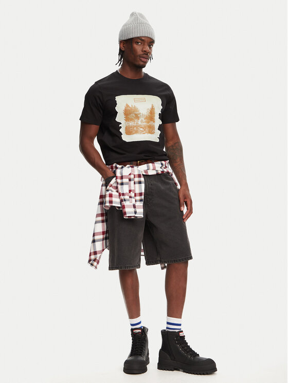 Hunter Hunter T-Shirt Duart Graphic HARM0033251 Czarny Regular Fit