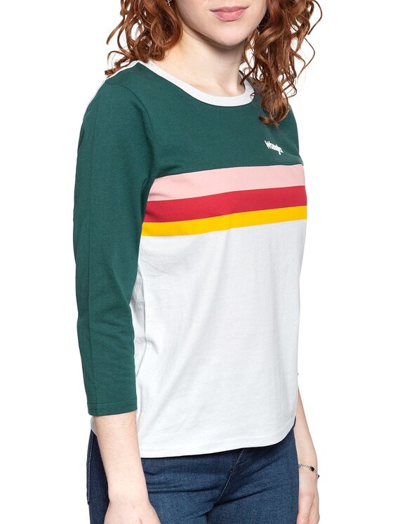 Wrangler Wrangler Bluzka RAINBOW TEE Biały Regular Fit