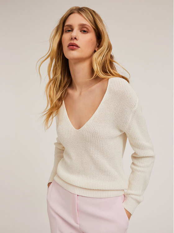 Motivi Motivi Cardigan M218W003273N011 Bianco Regular Fit
