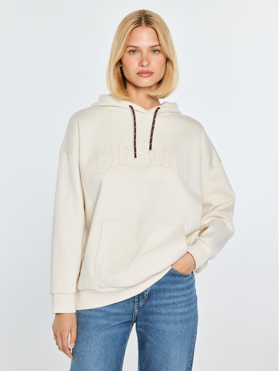 BIG STAR BIG STAR Bluza ROMANA Kremowy Basic Fit