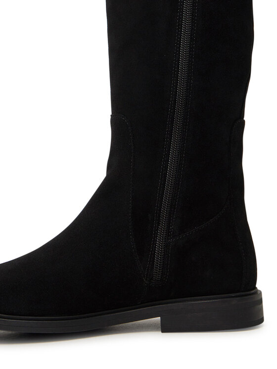 Tommy Hilfiger Tommy Hilfiger Zimske čizme Flag Suede Long Boot Zip FW0FW08178 Crna