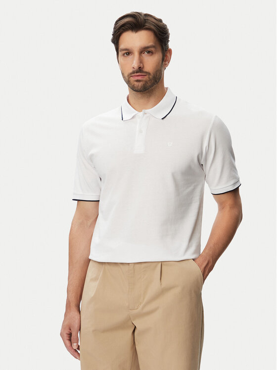Jack & Jones Tricou polo Weston 12297755 Alb Regular Fit