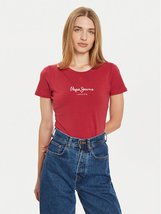 Pepe Jeans Pepe Jeans T-särk New Virginia PL505202 Punane Slim Fit