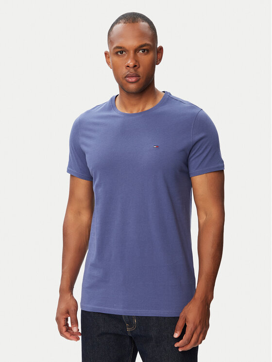 Tommy Jeans Tricou Jersey DM0DM04411 Albastru Slim Fit