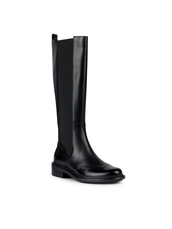 Geox Geox Cizme lungi riding D Walk Pleasure D36TGH 04948 C9999 Negru