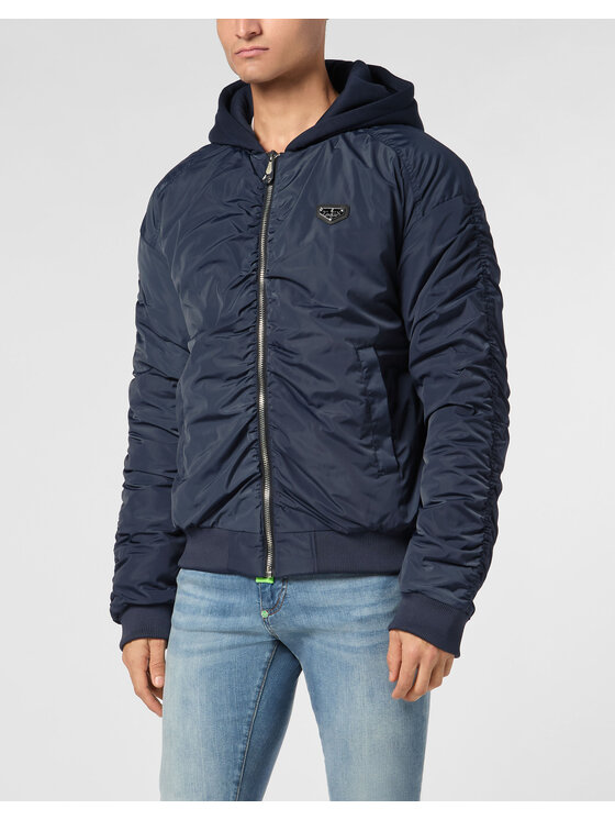 PHILIPP PLEIN PHILIPP PLEIN Vatovaná bunda 23011 Modrá Regular Fit