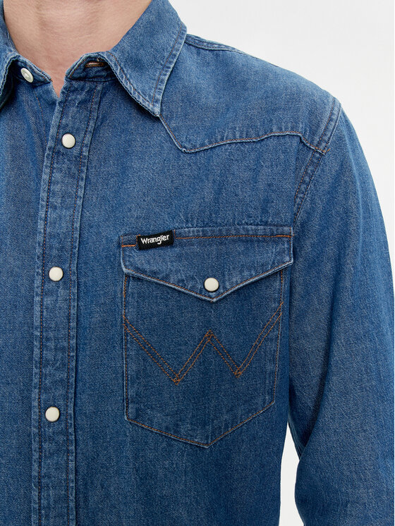 Wrangler Wrangler Koszula jeansowa Western 112350488 Niebieski Regular Fit