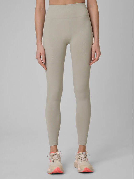 4F 4F Legginsy MULTI ACTIVE Kremowy Slim Fit