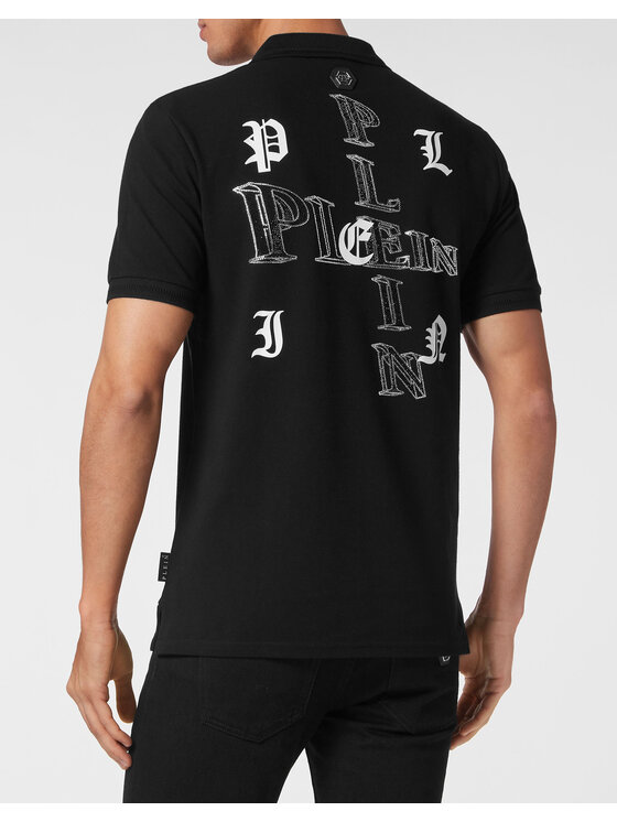 PHILIPP PLEIN PHILIPP PLEIN Polo 15473 Czarny Slim Fit