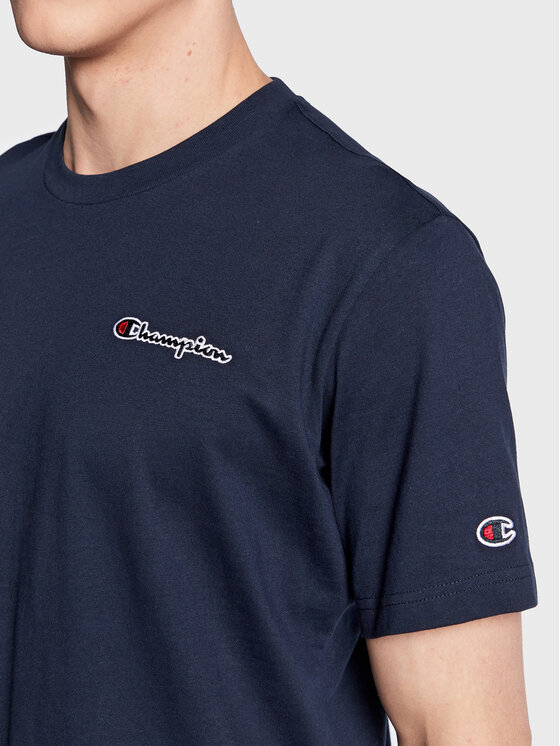 Champion Champion Футболка Small Script Logo Embroidery 218006 Cиній Regular Fit