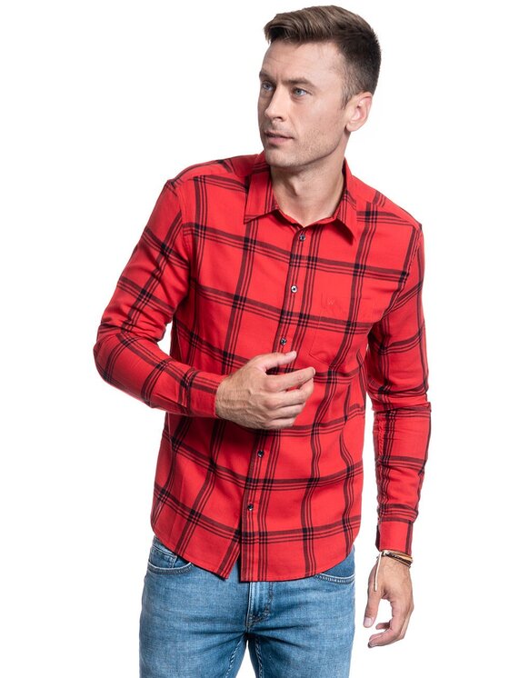 Wrangler Wrangler Camicia LS 1PKT SHIRT Rosso Regular Fit