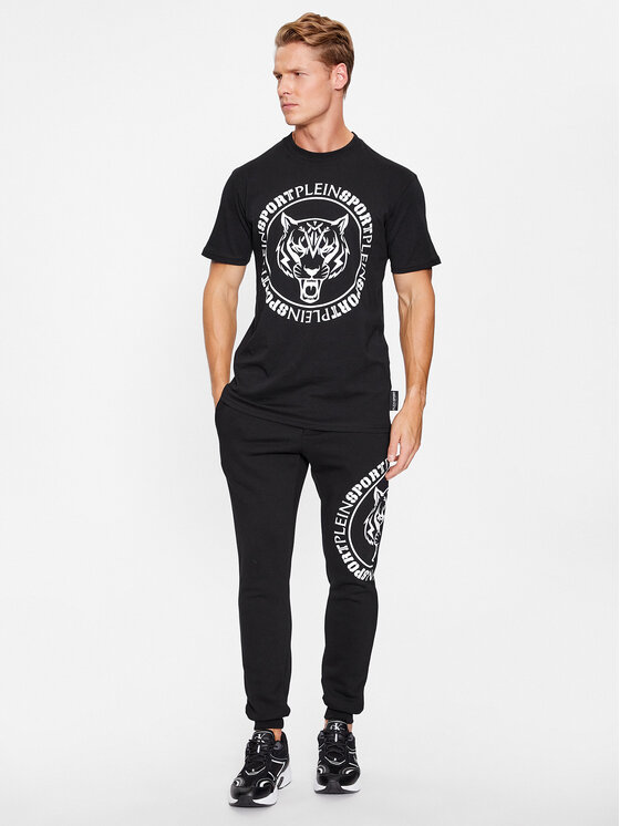 Plein Sport Plein Sport Majica T-Shirt Round Neck Ss Tiger AACC MTK6550 SJY001N Črna Regular Fit
