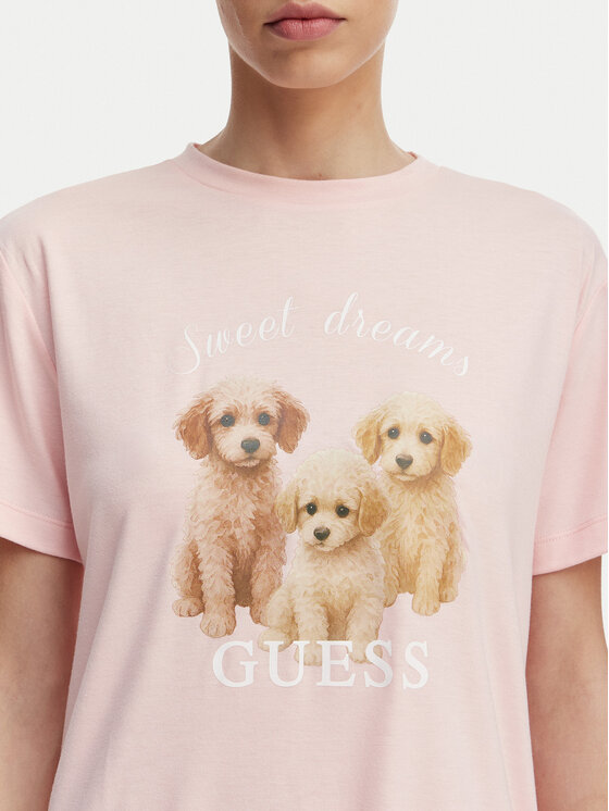 Guess Guess Pidžama O6GX05 KH110 Gaiši rozā Relaxed Fit