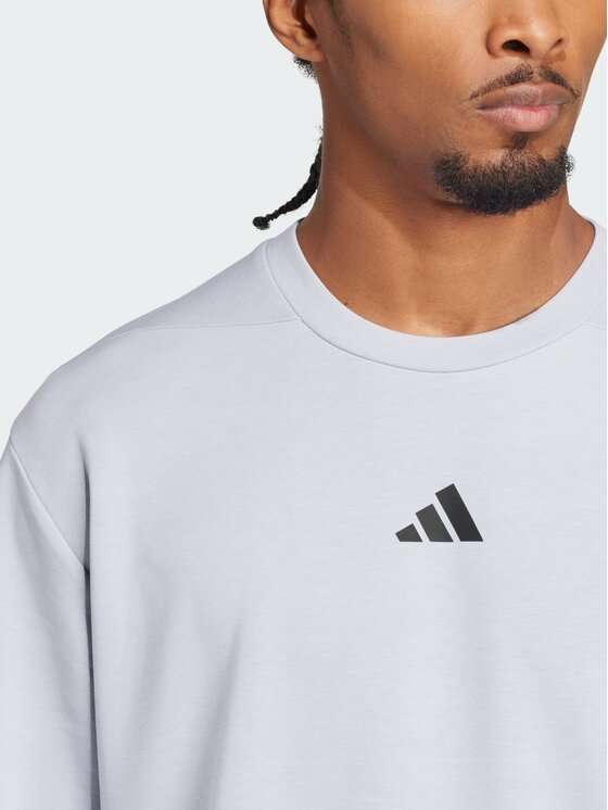 adidas adidas Bluza Designed for Training Crew Szary jasny Regular Fit
